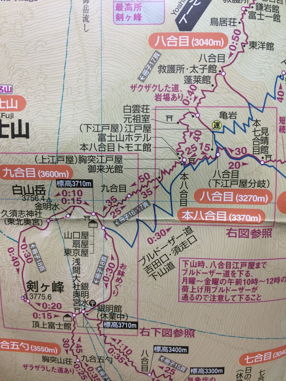 7合目～山頂地図